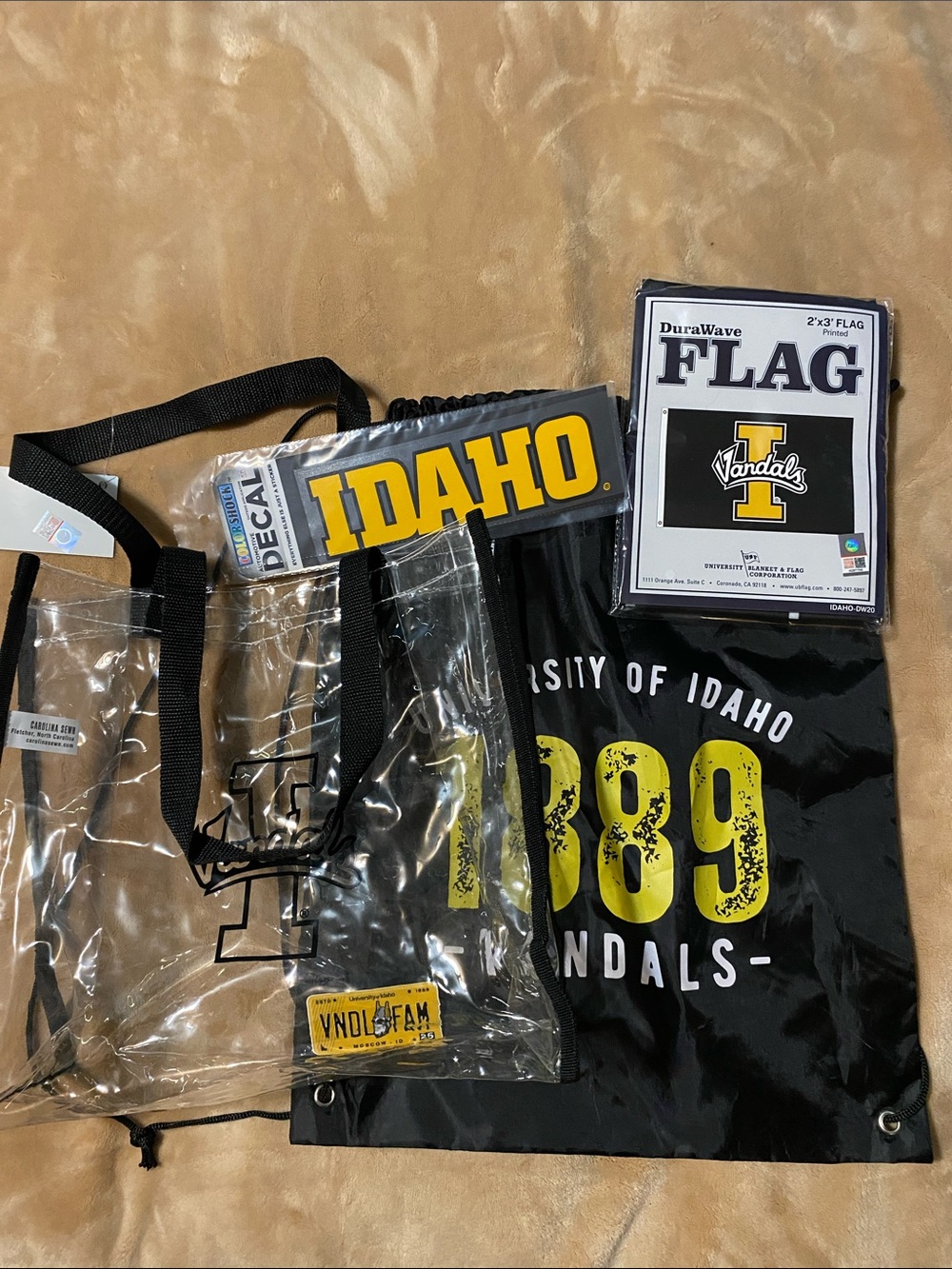 University of Idaho Clear Tote Bag with Black Trim - Vandal Logo